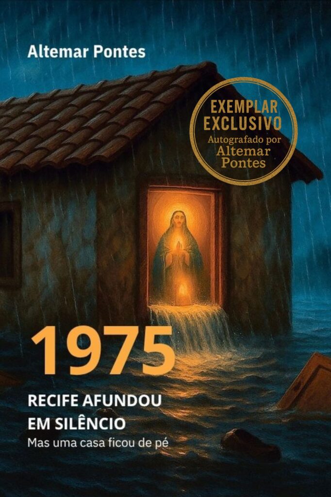 Capa do livro 1975 Recife Afundou em Silêncio, romance sobre a maior enchente da história do Recife